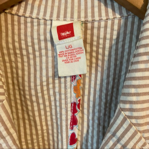 Mossimo women’s tan beige seersucker 3 button blazer - Large - Picture 7 of 14